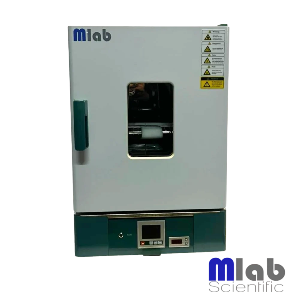 Estufa de convección natural MDO-065NB Mlab Scientific de 65 litros para laboratorio con control térmico preciso y ventana de vidrio templado.
