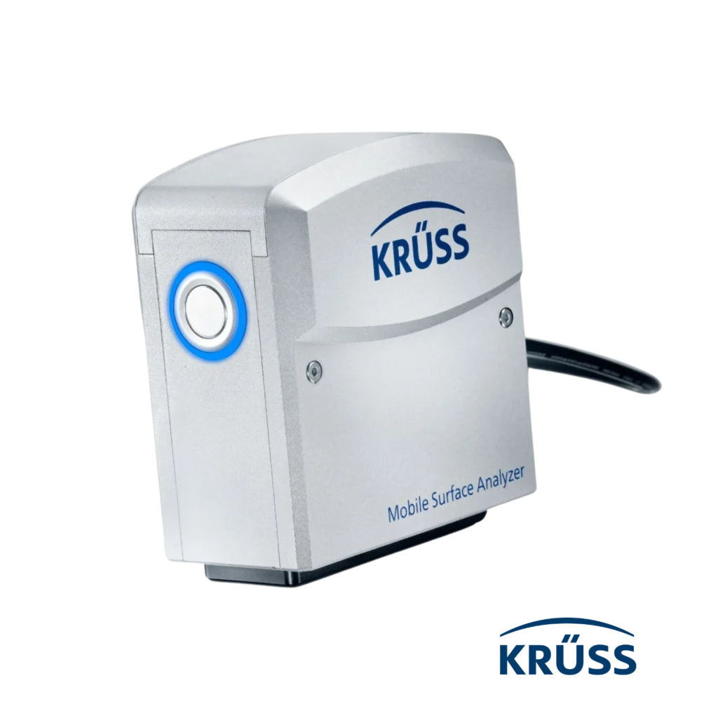 MSA Flexible Liquid, analizador móvil de humectación y energía libre superficial para control de calidad de superficies sólidas con líquidos seleccionables.