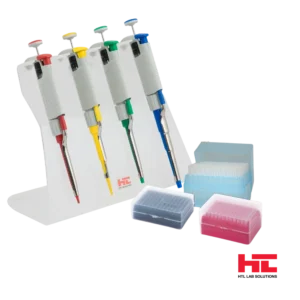 Inicio 1 Pack de 4 micropipetas HTL Labmate Pro P10, P20, P200 y P1000 con soporte y puntas incluidas.