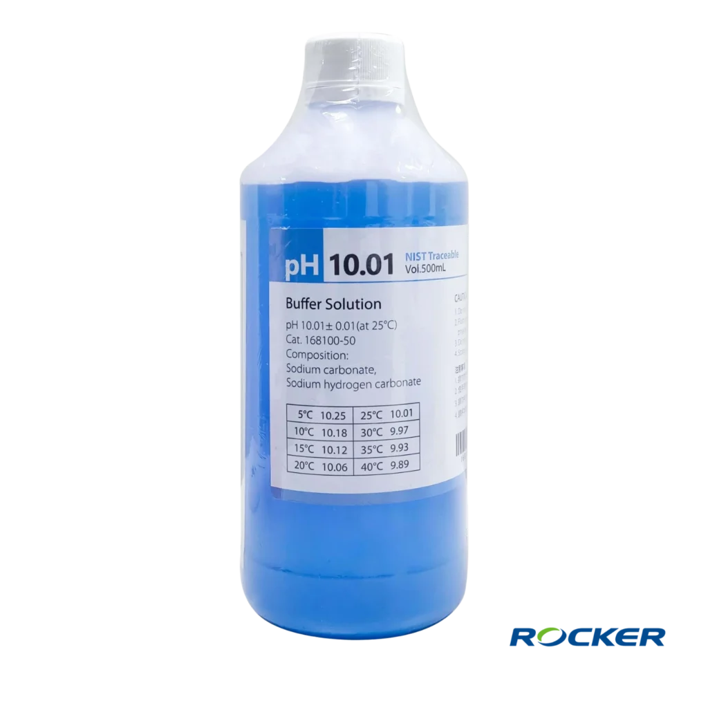 Solución Buffer pH 10.01 de 500 mL de Rocker Scientific para calibración de pHímetros
