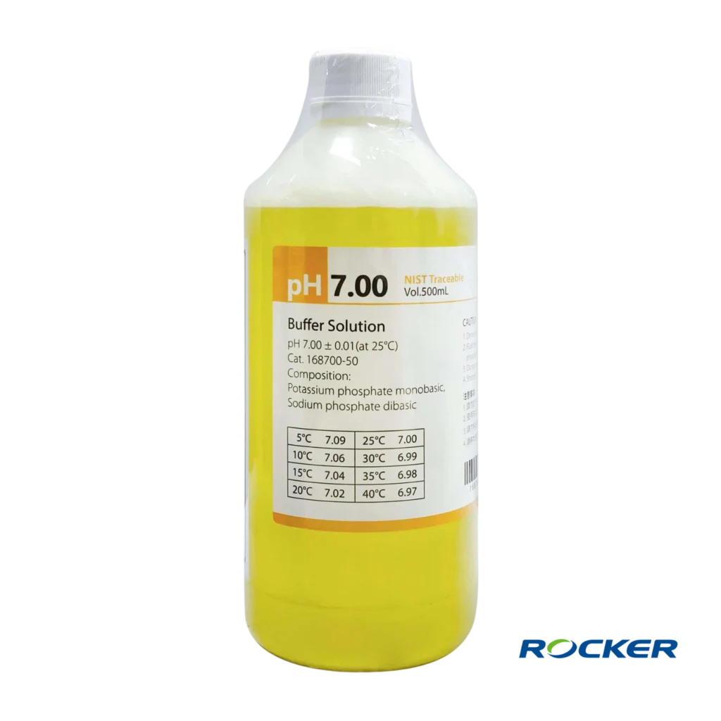 Solución Buffer pH 7.00 de 500 mL de Rocker Scientific para calibración de pHímetros