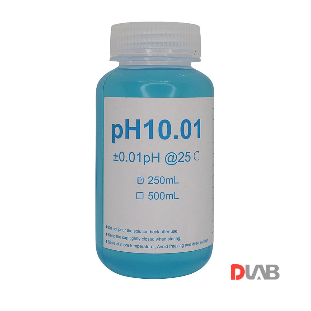 Solución buffer pH 10.01 DLAB 250 ml para calibración de medidores de pH