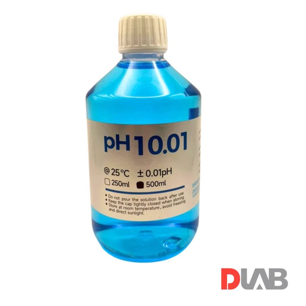 Solución buffer pH 10.01 DLAB 500 ml para calibración de medidores de pH
